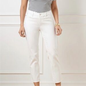 Talbots White Straight Leg Crop Jeans Plus sz 18W Stretch Denim Slimming Panel